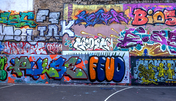 Titled paint on walls